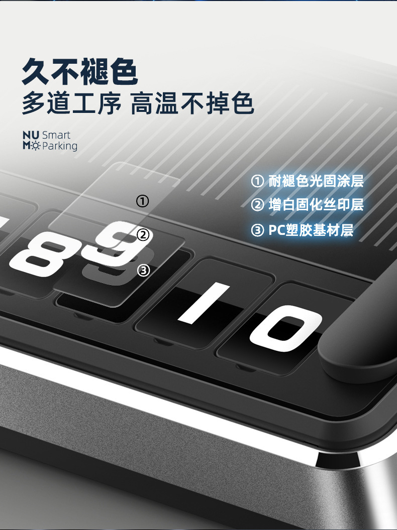 Solar Temporary Parking Sign Car-Mounted Metal Luminous Number Plate High-End Creative Car Moving Phone Plate