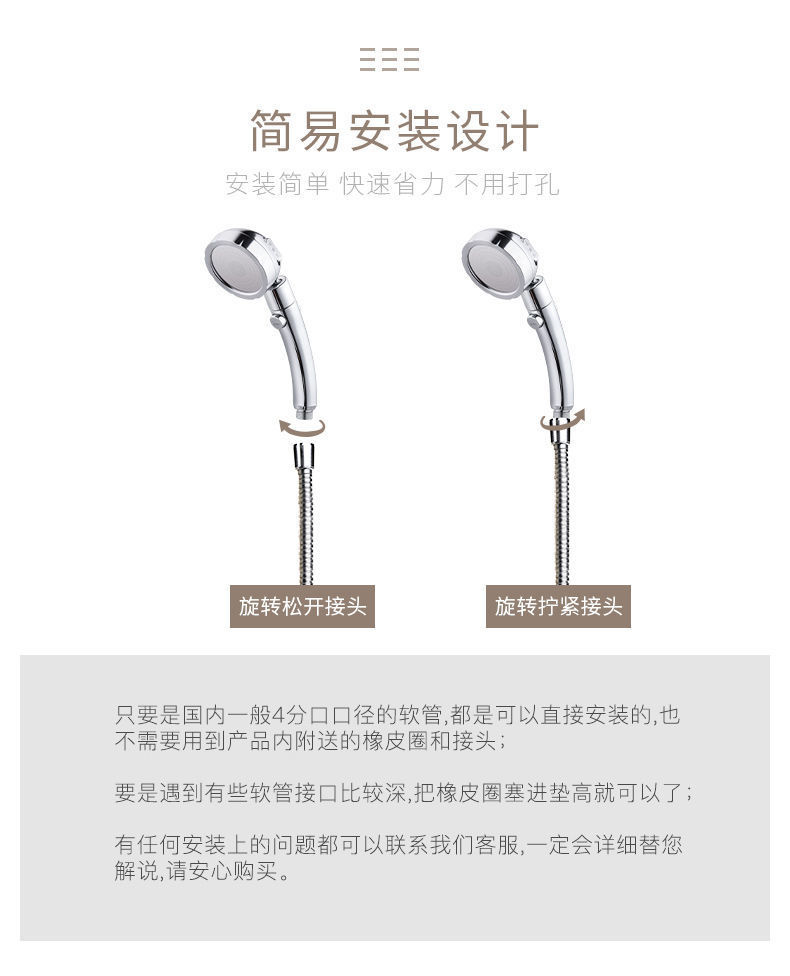 Shower pressurized showerhead, bath magic set, adjustable shower hose, handheld showerhead factory direct sales undefined