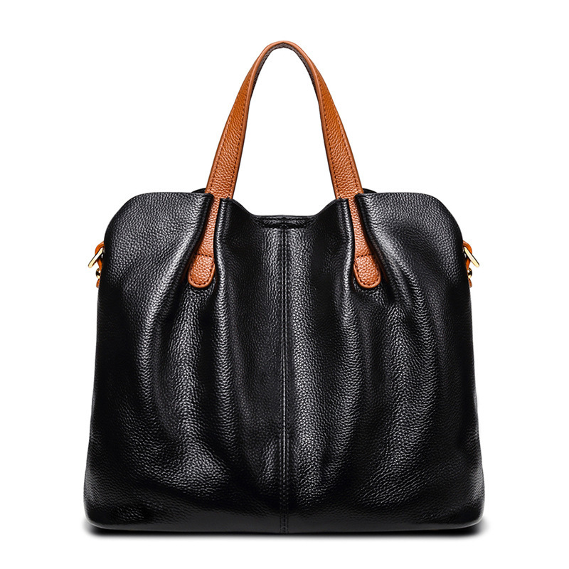 Top Grain Cowhide Niche Design Tote Bag Luxury Genuine Leather Versatile Work Commuter Handbag For Women - Thumbnail 6