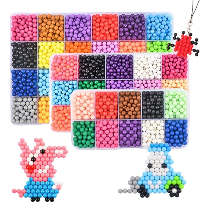 Agua niebla cuentas mágicas rompecabezas de los niños DIY cuentas mágicas hechas a mano Doudou juguete 3D cuentas sueltas suplemento