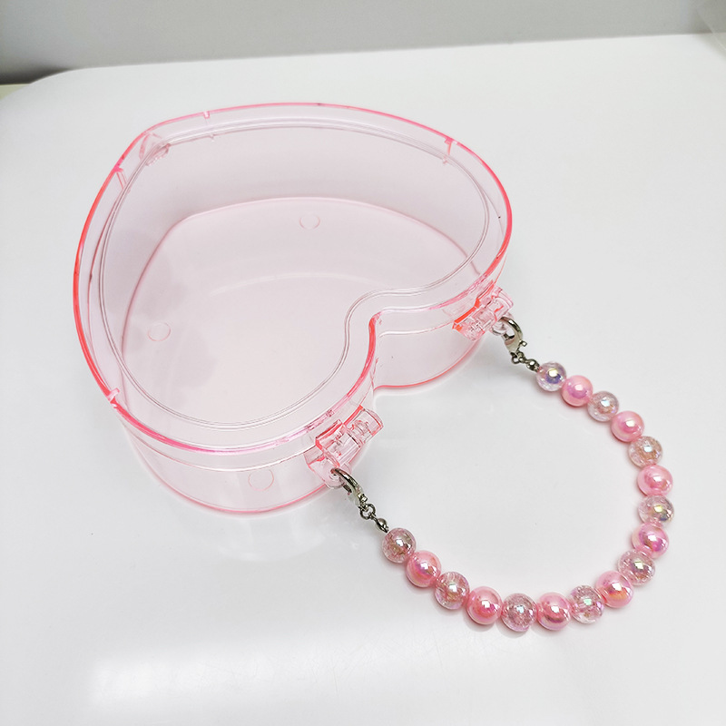 136g Weight Jewelry bag Classification Plastic Material Heart Shape, Solid Color Pattern Plastic Heart Shape Solid Color Jewelry Bag 2