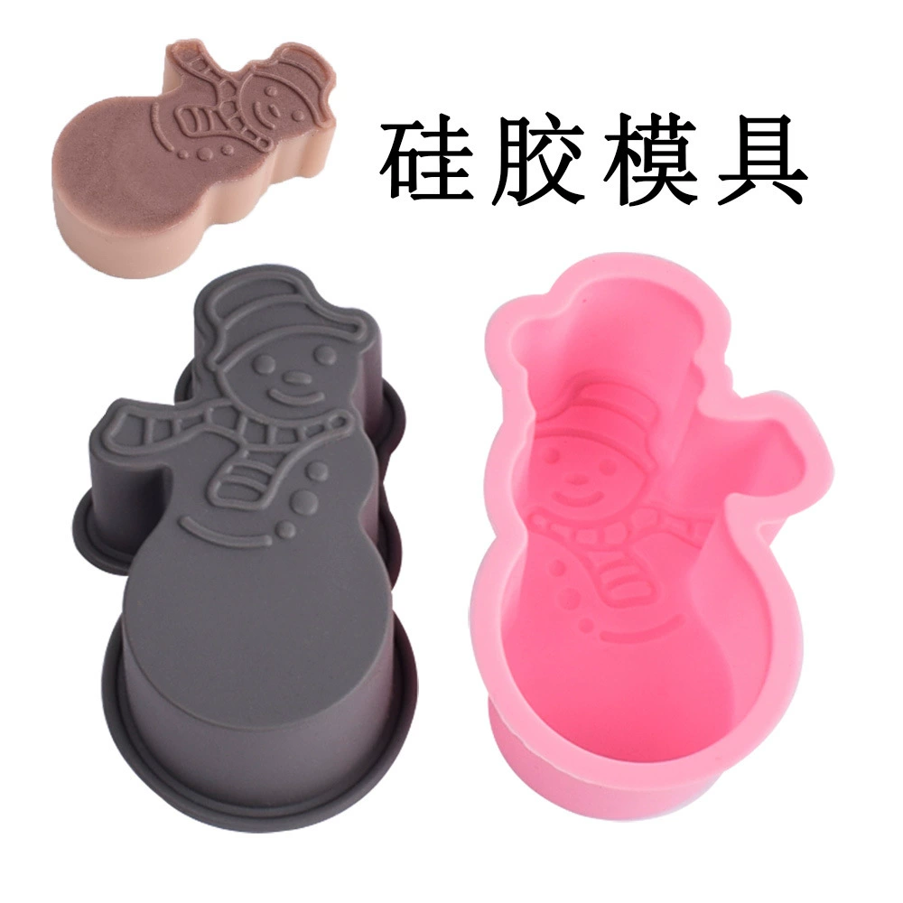 DIY мультфильм рождественский снеговик плесень силиконовый торт печь хлеб выпечка украшения щепотка формы легко снять