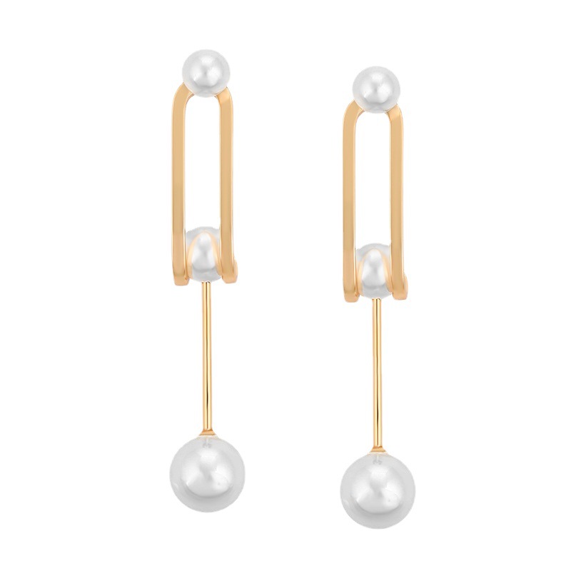 Xuking joyería artificial perla pendientes nicho retro largo elegante rebordear pendientes de alta calidad joyería del oído al por mayor para las mujeres