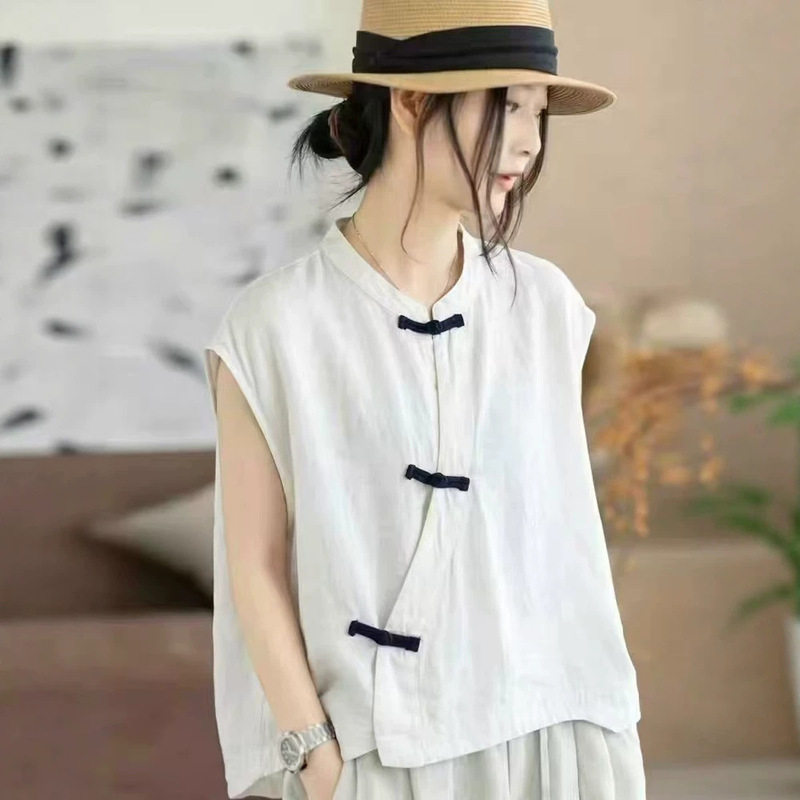 2026 Retro Art Style Double-Layer Cotton Shirt for Women with Traditional Chinese Style Buttons, Unique and Versatile Loose Top Trend 2026 Retro Art Style Double-Layer Cotton Shirt for Women with Traditional Chinese Style Buttons, Unique and Versatile Loose Top Trend