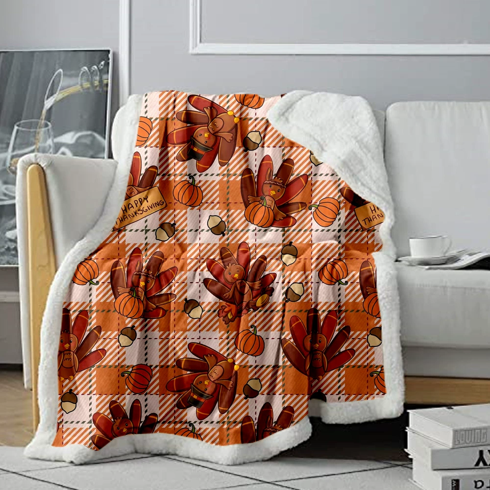Чтобы сопоставить изготовленный на заказ одеяло с принтом на День благодарения Турция зимнее одеяло с двойным ворсом небольшое одеяло из полиэстера на заказ