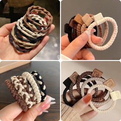 Handmade Basic Plush Hair Band Autumn/Winter Thick Korean Version Hair Tassel Simple Ponytail Elastic Rubber Band