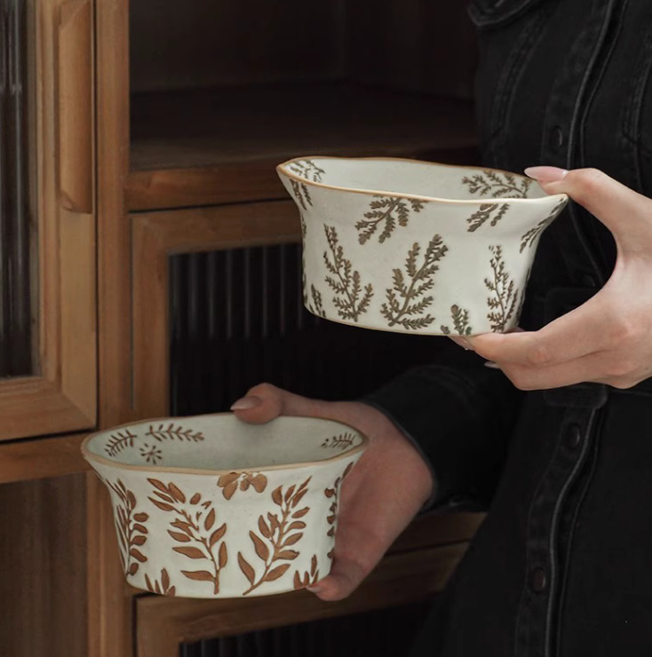 Japanese-style Coffee Cup, Clay Art Hand-painted Mug, High-end Vintage Frosted Rustic Ceramic Bo, Breakfast Oatmeal_voghion.com