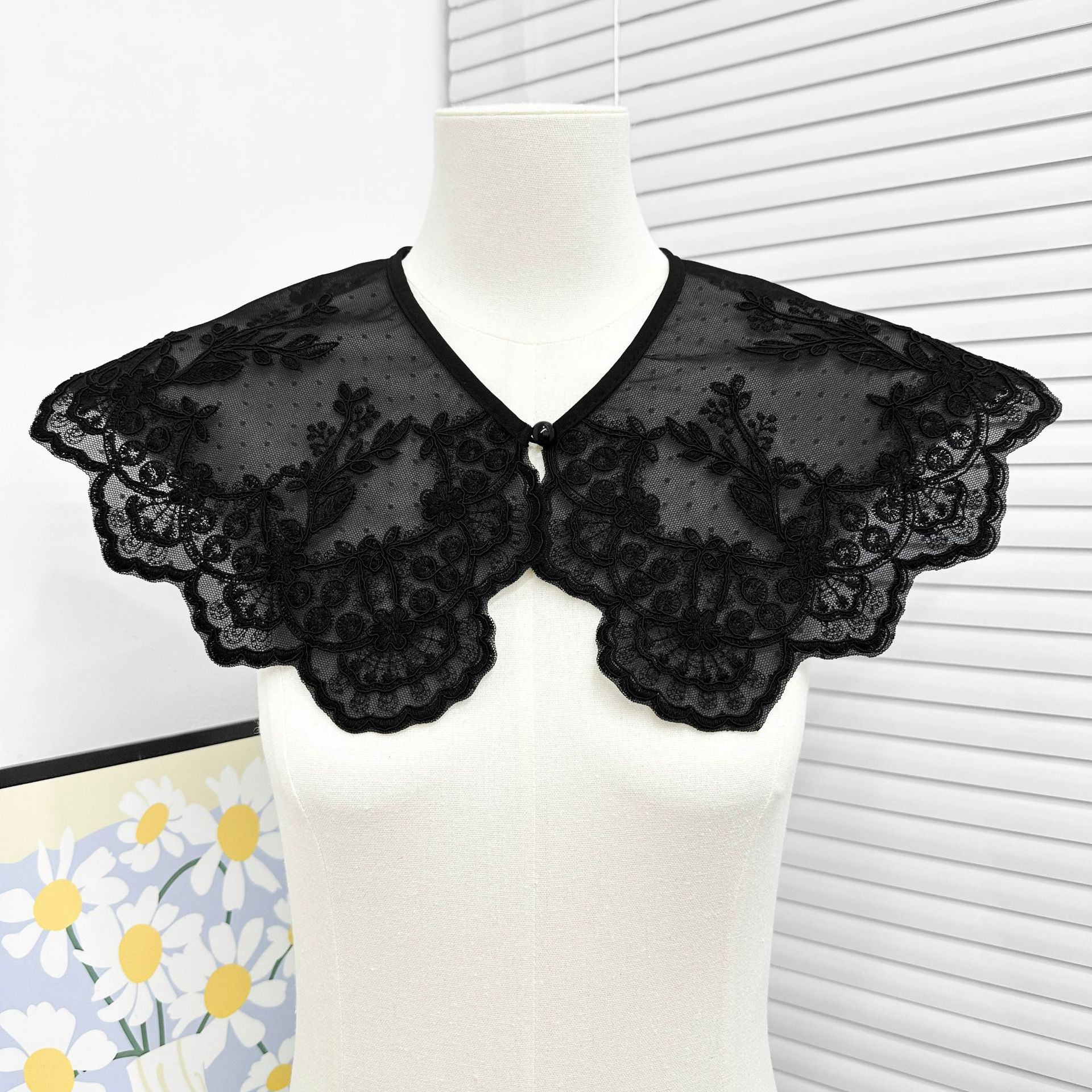 Cuello Falso con Volantes de Poliéster, Con Volantes y Lazos, para Primavera y Verano, Decoración de Vestidos image 11