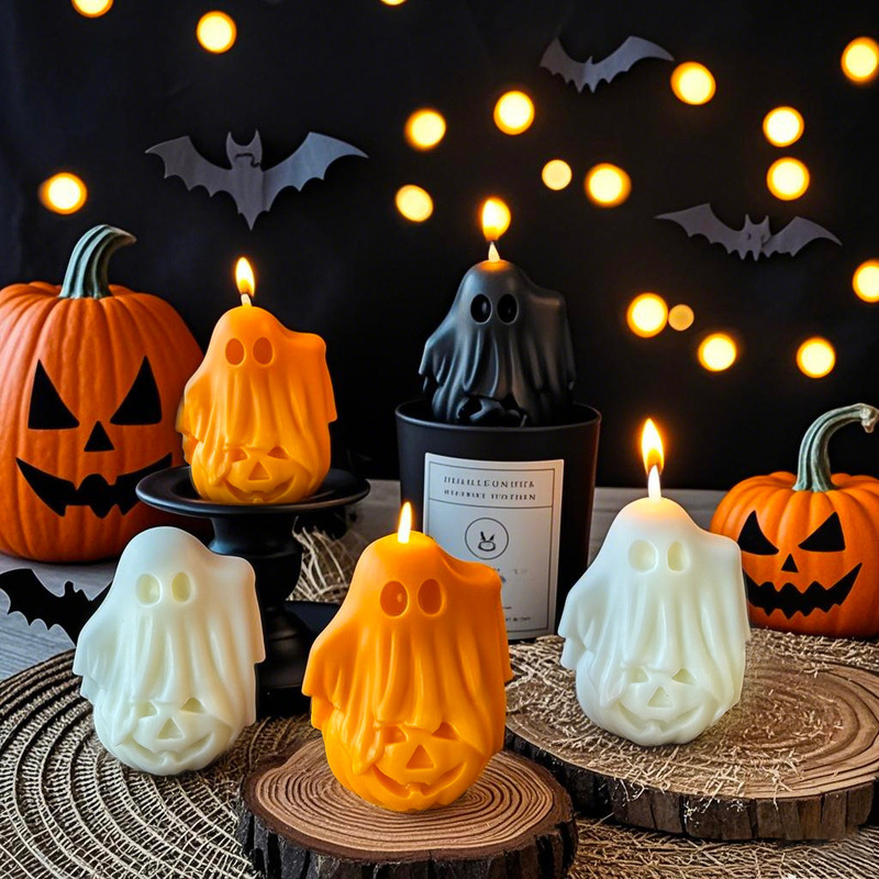 ハロウィーン幽霊香薫ろうそく手作り創意家庭装飾置物祝日プレゼントお土産カボチャろうそく|undefined