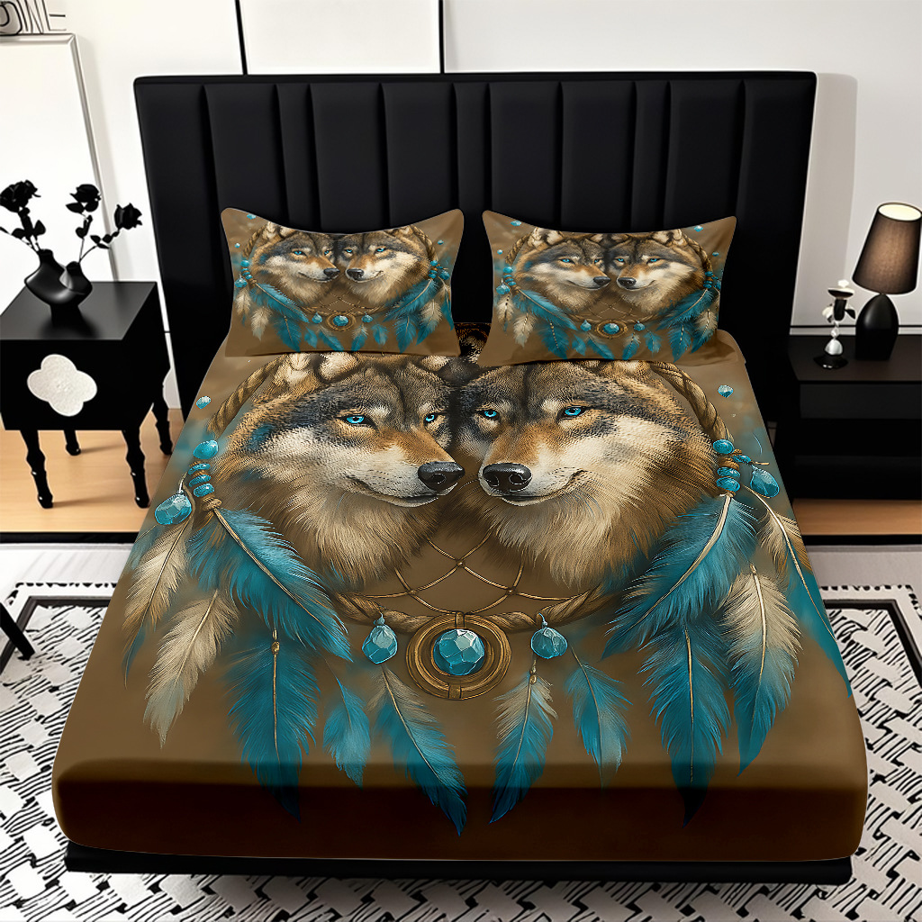 TEMU / JIT impresión digital 3D transfronteriza serie de wolf molido cama de cama de cama de cama para diseñar