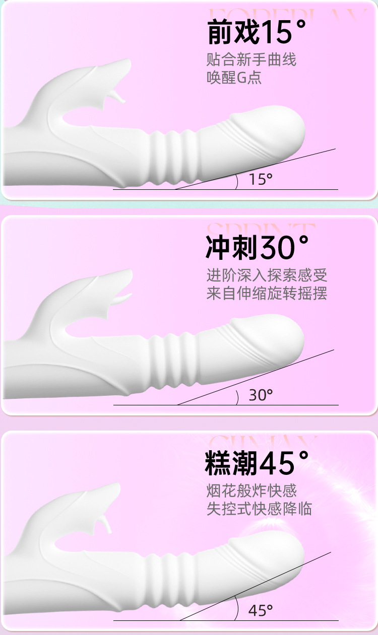 Jiuai Automatic Telescopic Vibrator for Women with Silicone Body and Variable Vibration — detail image 12