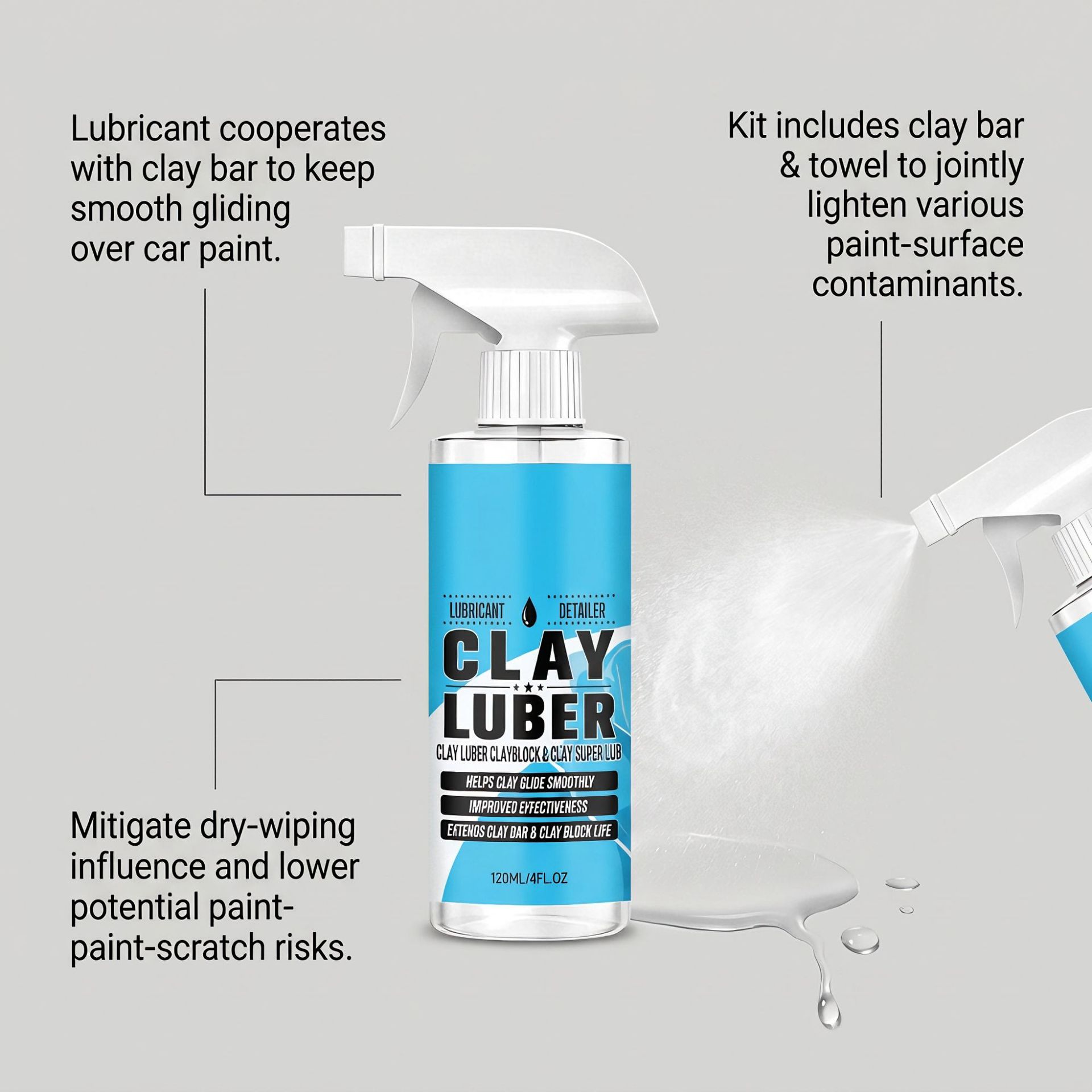 Car Clay Cleaning Kit: Gentle Stain Removal, Paint and Glass Cleaning, Refinishing, and Brightening for Daily Car Maintenance