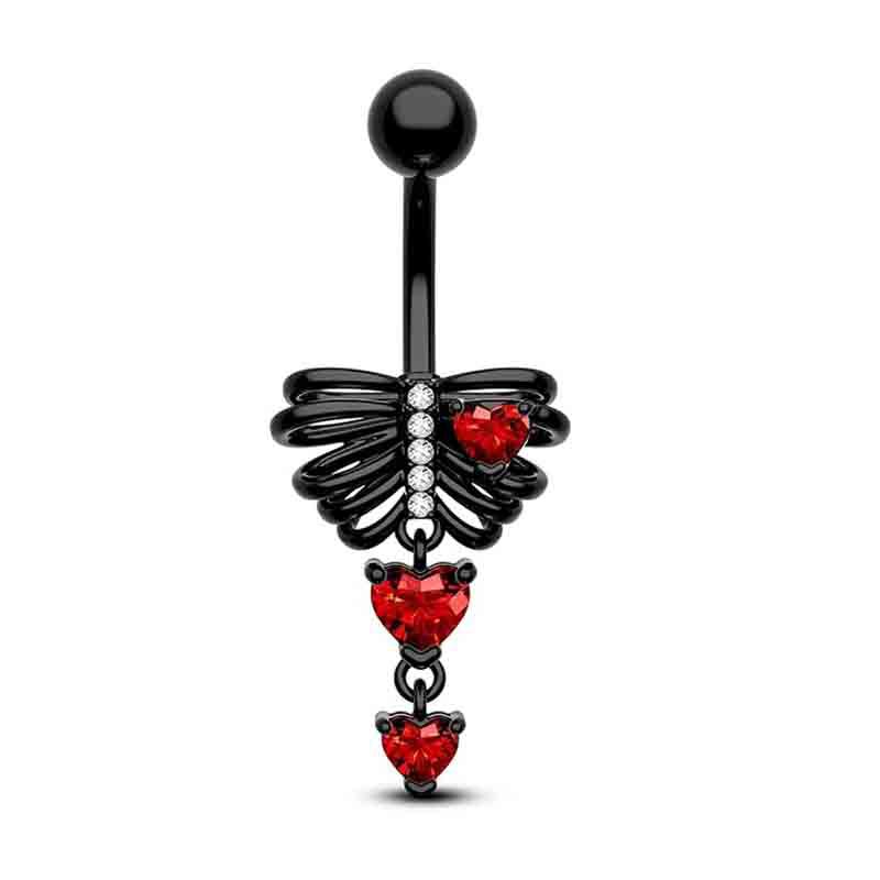 Piercing per ombelico transfrontalieri europei e americani, borchie per ombelico in acciaio inossidabile con scheletro, stile street, personalità scura_voghion.com