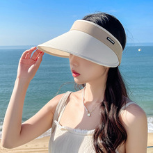 夏季防曬uv大檐空頂帽子女款2023新款戶外防紫外線運動遮陽太陽帽