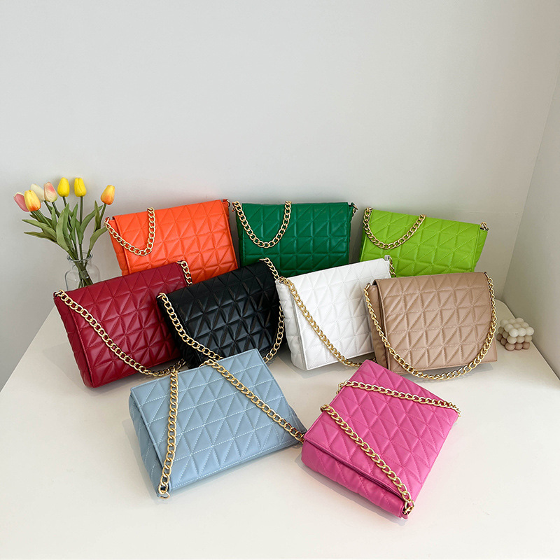 Chain rhombus candy color bag female 202...