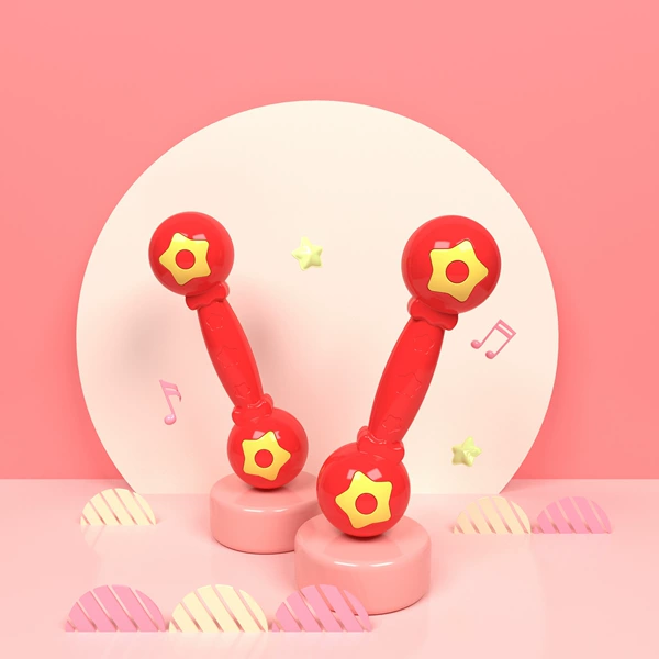 Thickened red [Round head five stars] 1 pair of audio