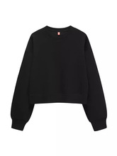 短款女士卫衣重磅棉设计感chic学院风秋季宽松高腰小个子上衣潮流