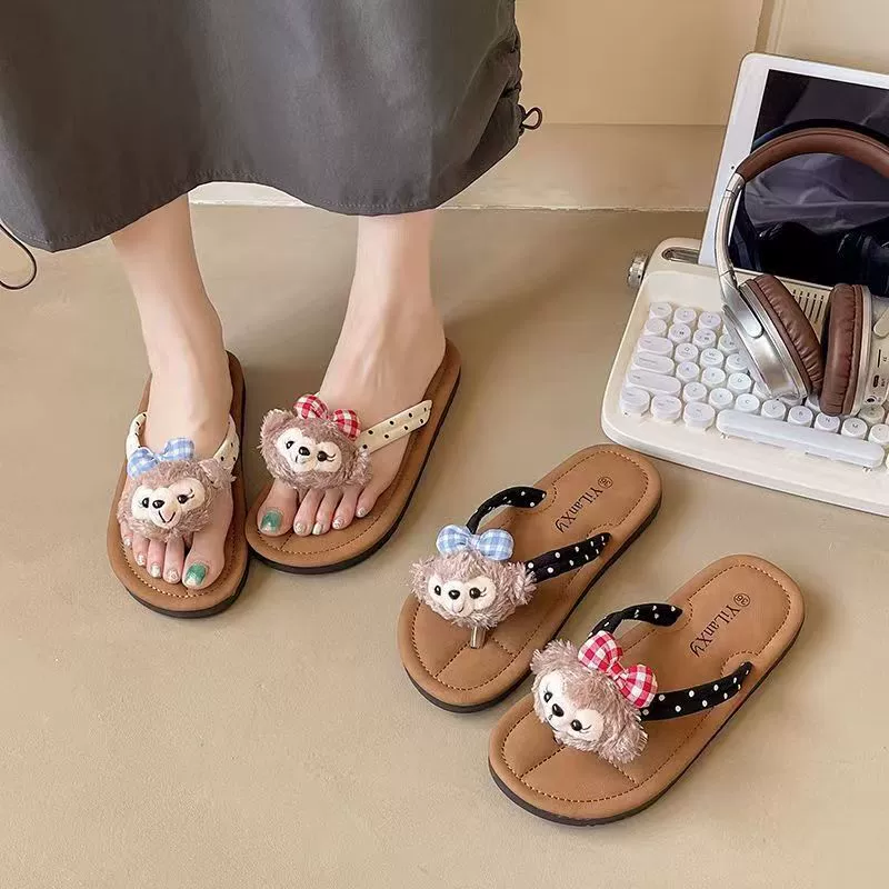 Симпатичные шлепанцы женские летние носить мягкие подошвы моды 2024 повседневная дикая сеть Rhide Rhide Long Long Girl