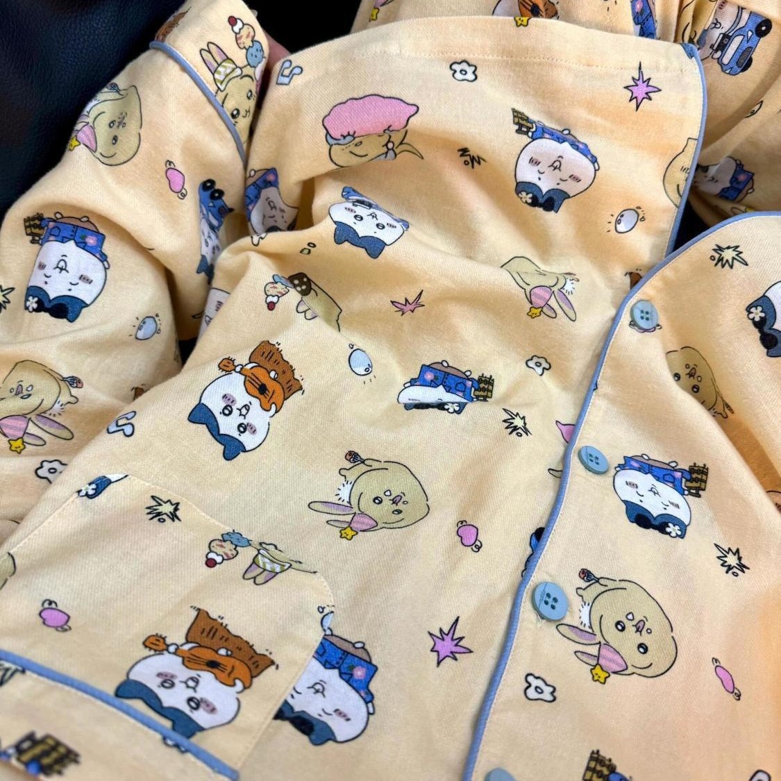 Pijamas japoneses para mujeres nuevos lindos dibujos animados, gemidos, Jikawa dulce conjunto de ropa casera, primavera comercio exterior al por mayor