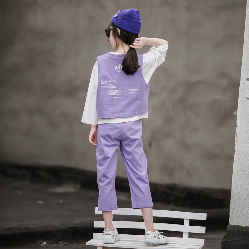 Niñas traje 2023 nueva primavera niños aire sudadera camiseta pantalones moda primavera y otoño casual dos conjuntos
