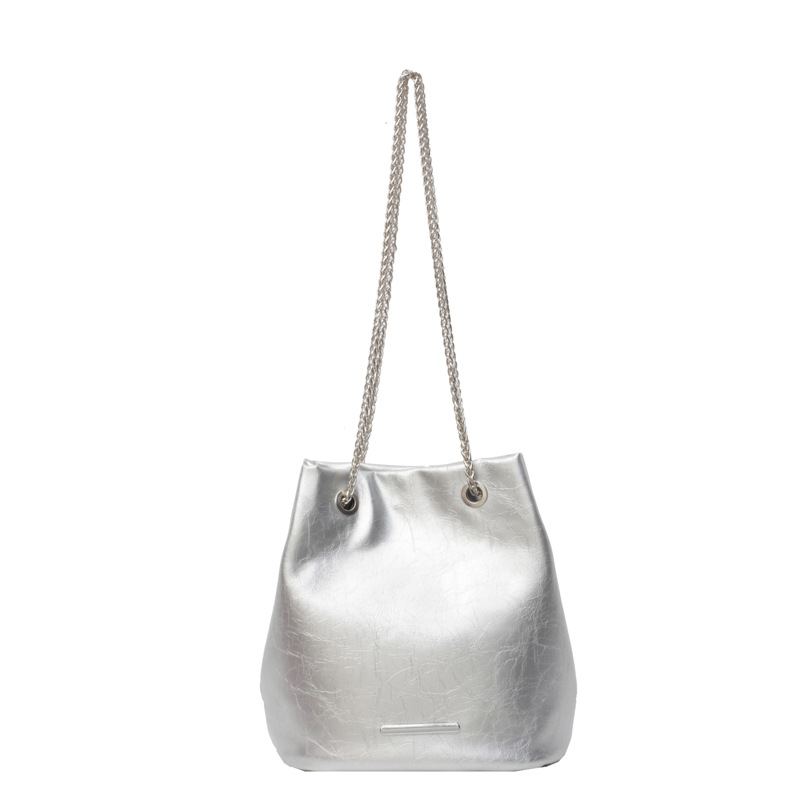 Bolso de cubo de textura transfronteriza 2025 verano nuevo bolso femenino bolso de hombro simple con explosión bolso de mensajero de cadena de moda