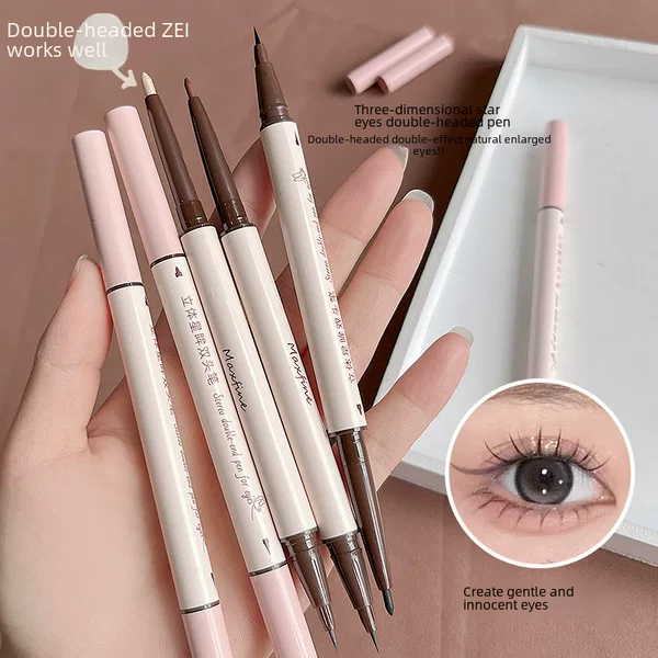 Maxfine Stereo Star Eye Double-Ended Multi-Purpose Eyeliner Gel Pen Wholesale Liquid Silkworm Waterproof Long-Lasting Non-Smudge Makeup