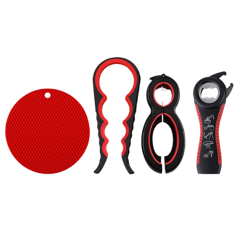 Amazon 5-en-1 abridor de botellas de cerveza creativo 8-Word puede 6-en-1 abrelatas traje abridor de tapa Cuatro en Uno