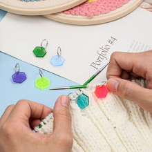 新款家用创意织毛衣计数器亚克力彩色数字记号扣盒装手工编织配件