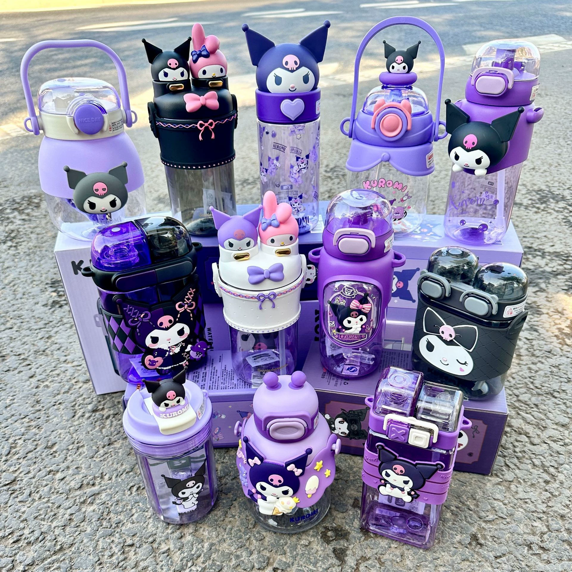 Sanrio Kulomi Высокоценная соломенная чашка для девочек, двойной напиток, мультяшная пластиковая чашка для воды, Детские Студенты, выходите носить с собой