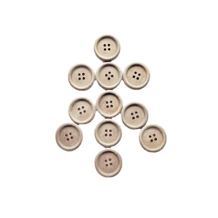 天台维娅两孔四眼实木质纽扣子天然木制激光雕刻圆形木头钮扣工厂