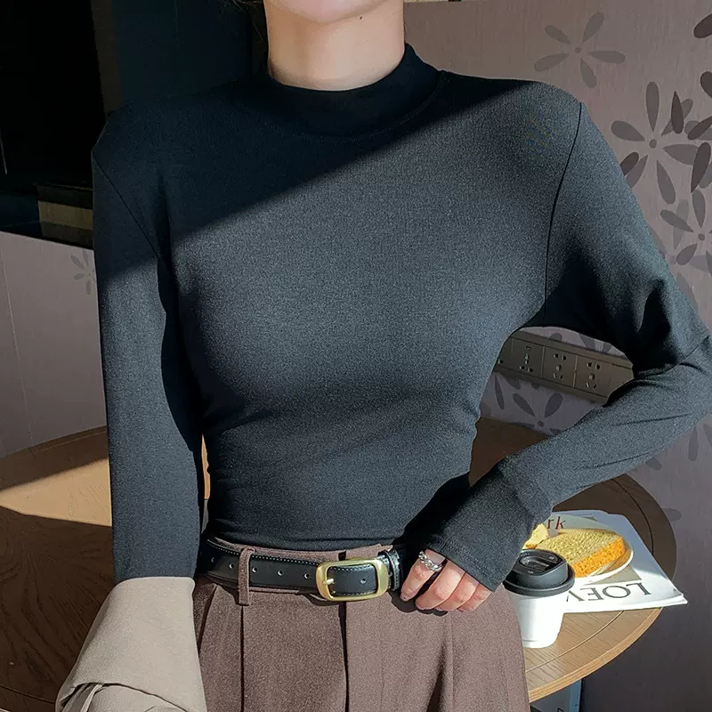 8702福利打底衫女内搭春秋款新款春季莫代尔修身长袖T恤洋气上衣