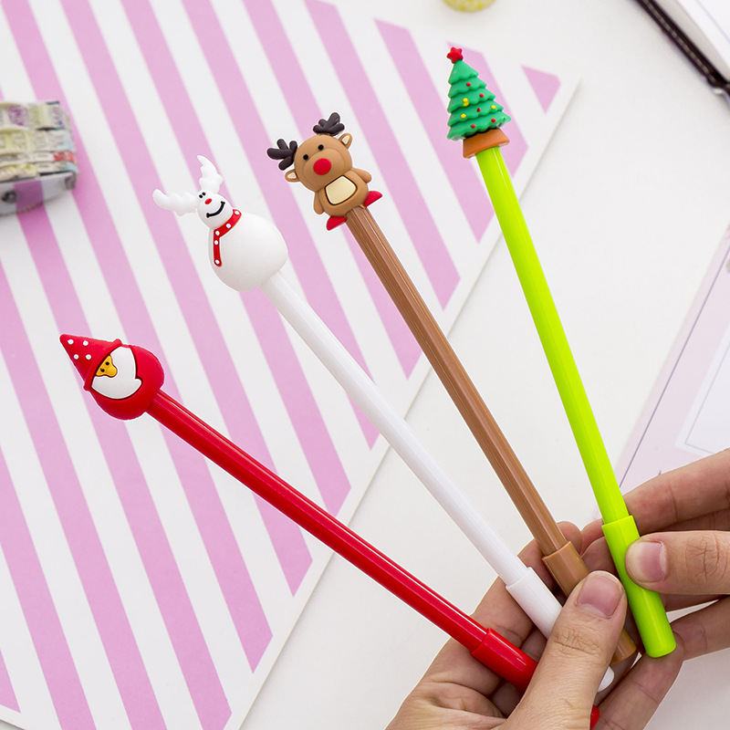 S创意驯鹿圣诞爷爷卡通中性笔圣诞节文具奖品礼品礼物学生文具