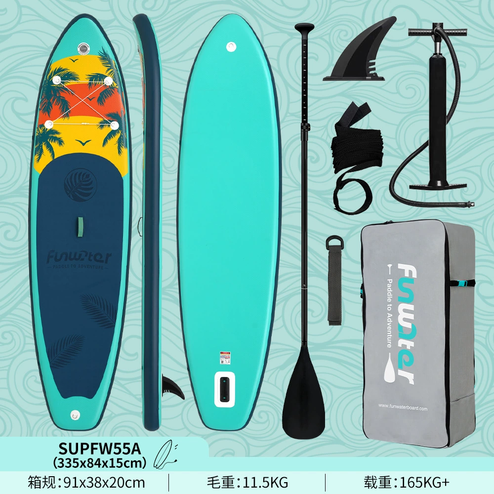 Надувная SUP Funwater для серфинга-стэнд-ап, варианты 335–385 см с веслом/сиденьем/основанием под камеру