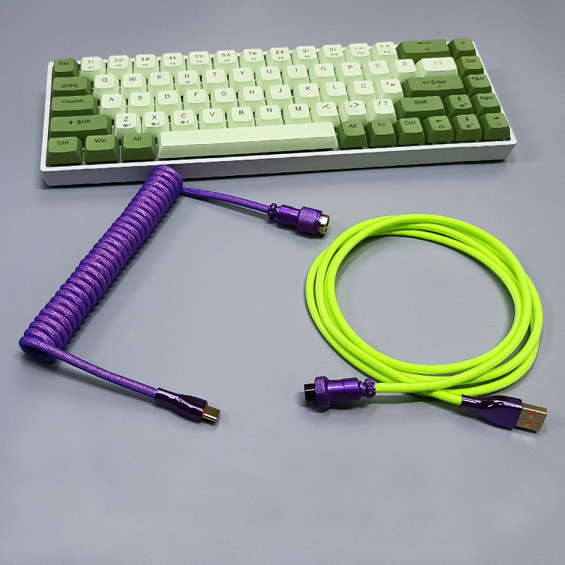 Cable para teclado mecánico de eje magnético 8K, con conectores de aviación, resorte, USB, personalizado colorido, para juegos