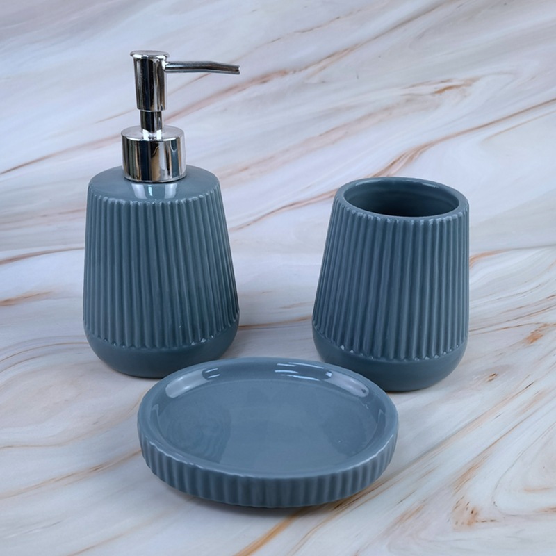 Baño de color sólido conjunto de lavar taza de viaje de cuatro piezas doble hogar de cuatro piezas conjunto de lavandería doméstica almacenamiento image 3