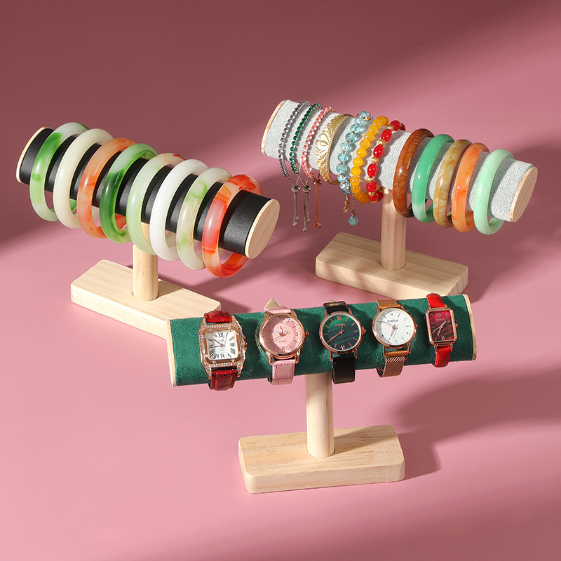 實木橢圓首飾架手鍊展示架手鐲手串架手錶支架飾品架珠寶陳列掛架