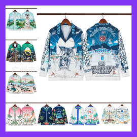 casablanca 赛车 西西里风 海岛风 度假夏日时尚潮夏威夷长袖衬衣