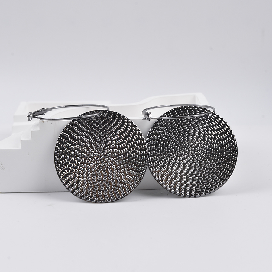 Elegante Retro Ohrstecker Rund Minimalistisch Persönlichkeitsstil_voghion.com