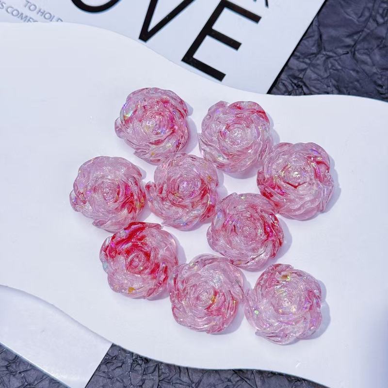 树脂配件批发diy饰品配饰【玫瑰花苞】悬浮萤火虫夜光-洞洞鞋盲袋|undefined