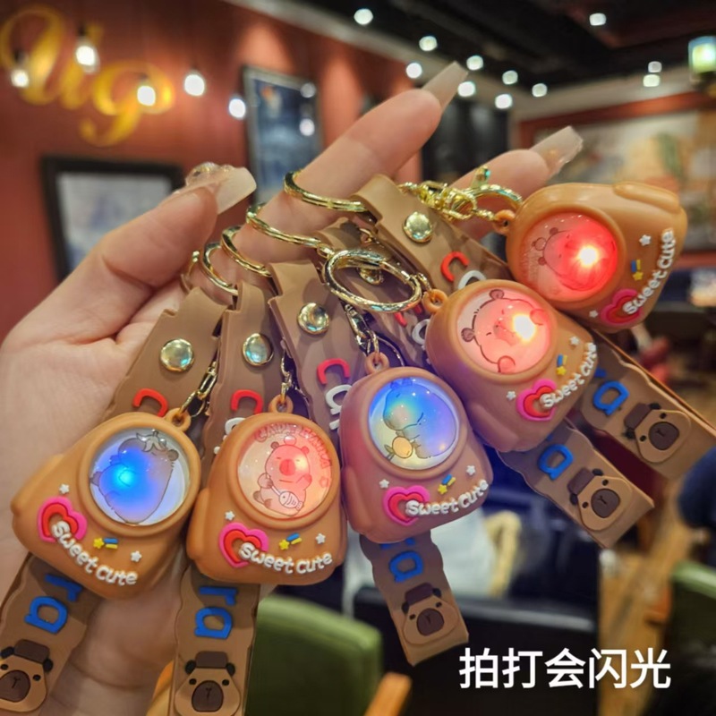 网红多功能卡通公仔闪灯钥匙扣计算器温度计书包挂件小礼品批发|undefined