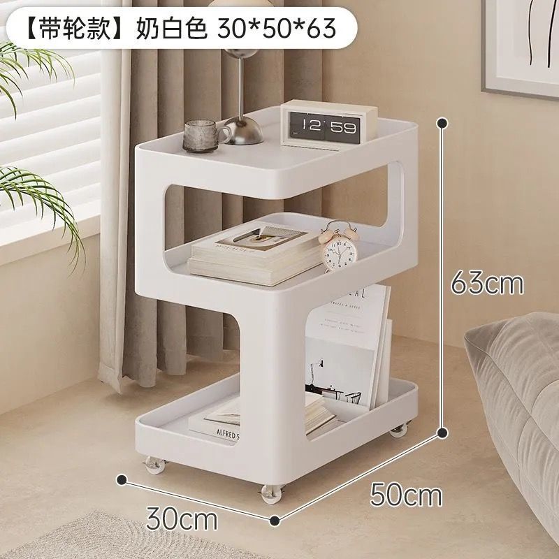 3단 수납 화이트 사이드 테이블