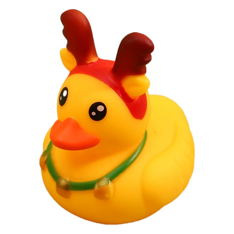 Трансграничный виниловый новогодний Рог желтая утка Дед Мороз Снеговик защемленная игрушка креативные детские водные игрушки