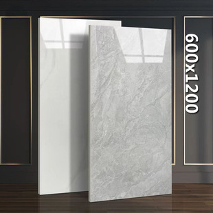 Guangdong Foshan Ceramic Tiles 600x1200 Living Room Full-body Marble Floor Tiles Wall Tiles Gray Connection Floor Tiles