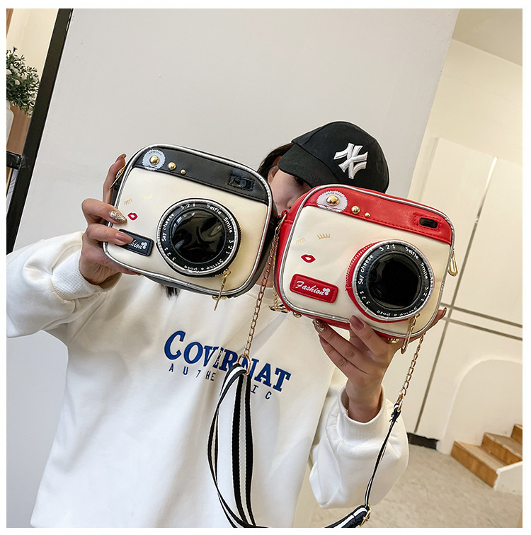 217g Weight Polyester Cotton Lining Material Zipper Closure Type Single Shoulder Strap Strap Type Square Bag Bags Type Street Occasion Pu Leather Material Camera Pattern All Seasons Season Women'S Gender Streetwear Style Square Shape Women's All Seasons Pu Leather Streetwear Square Bag