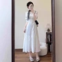 气质春季月光白色连衣裙