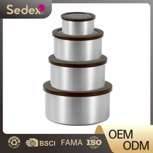 Cross-border refrigerator crisper 304 food grade stainless steel sealed box simple food storage box microwave oven