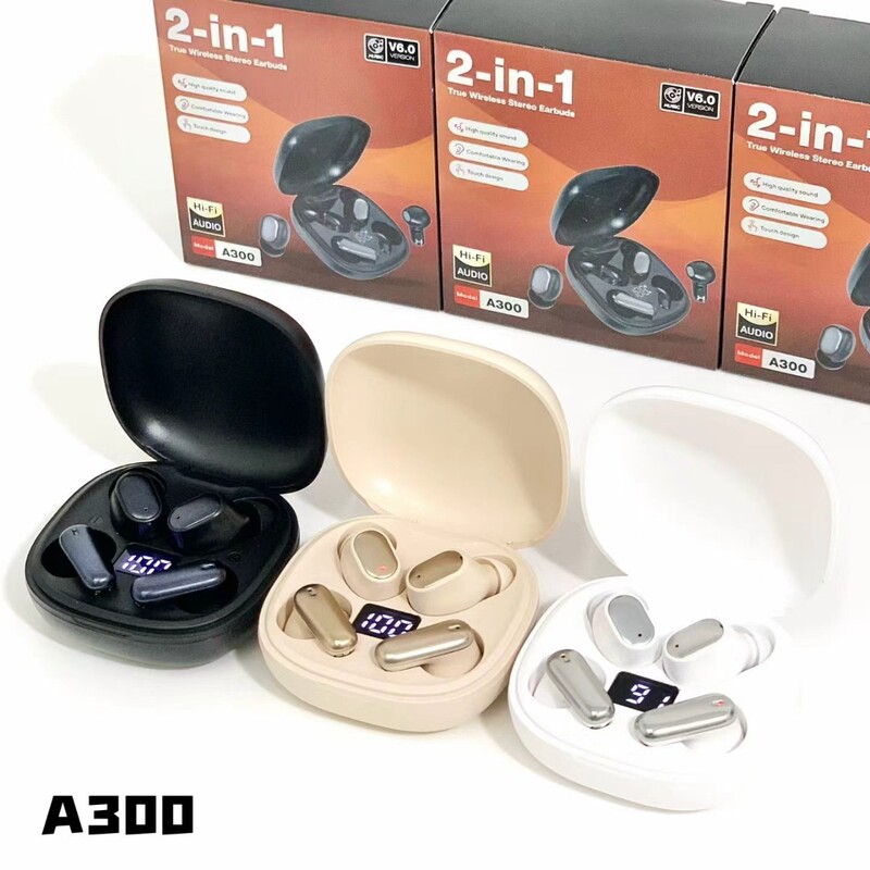 New Dual-Ear A300 Bluetooth Headphones, Wireless Ear-Hook Style, Non-In-Ear, Pain-Free, Comfortable to Wear, Sports Headphones