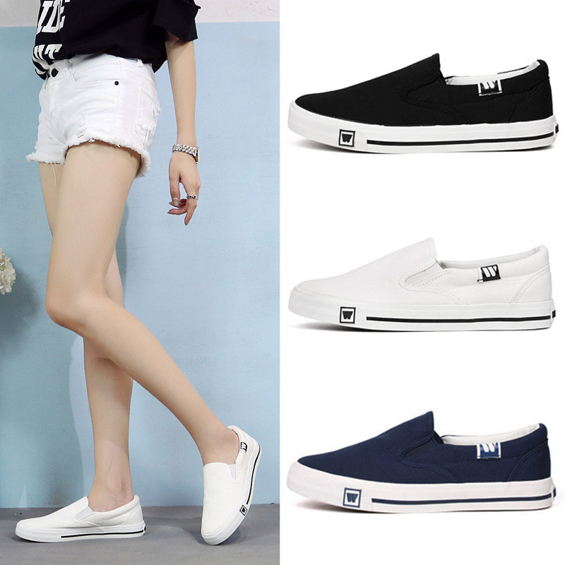 Zapatos de lona sin cordones para el trabajo diario en el taller, zapatos planos para ir al trabajo, zapatos de tela unisex de color liso, fáciles de poner y quitar.