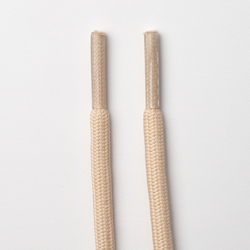 Light khaki round shoelaces