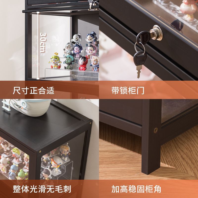 带锁手办展示柜亚克力展示架透明防尘模型公仔娃娃盲盒谷子展示盒|undefined
